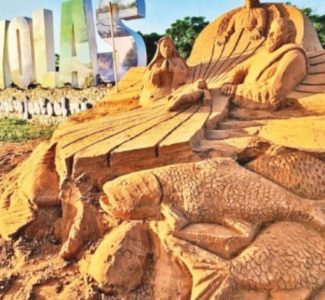 Escultura de arena más grande del país es un pesebre y está en Ayolas